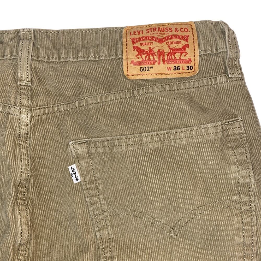 Levi’s 502 Vintage Dark Beige Corduroy Pants White Tag Mens Size 36x30 - Picture 4 of 6